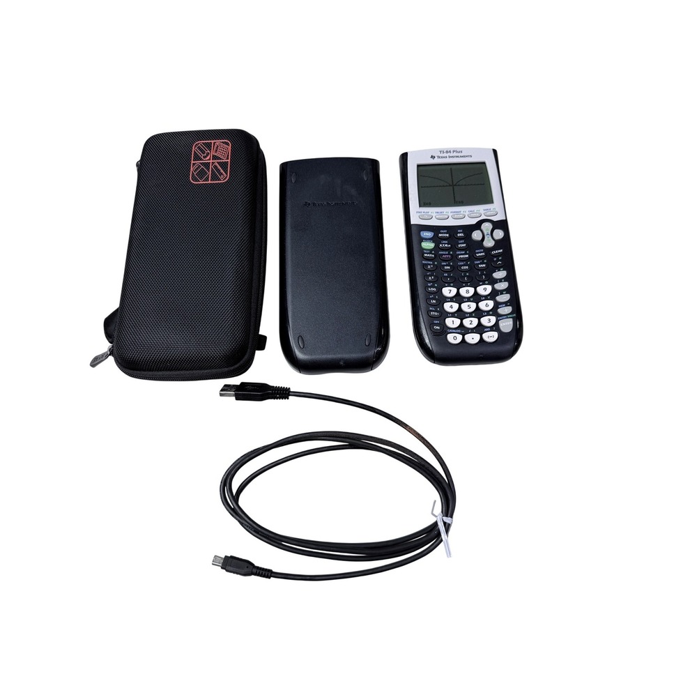 Texas Instruments TI-84 Plus Graphing Calculator with Case and USB Cable